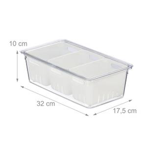 Organiseur de frigo en lot de 2 Blanc - Matière plastique - 32 x 10 x 18 cm