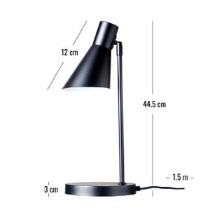 Tischlampe Denver Schwarz - Metall - 16 x 45 x 16 cm