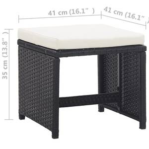 Garten-Essgruppe (13-teilig) 3012316-13 Schwarz - Kunststoff - Polyrattan - 109 x 74 x 225 cm