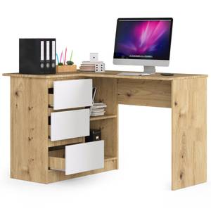 Bureau d'angle B16 gauche CLP Chêne clair - Blanc