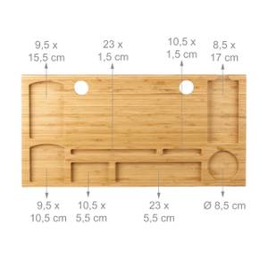 Monitorständer Bambus mit 8 Fächern Braun - Bambus - 60 x 9 x 30 cm