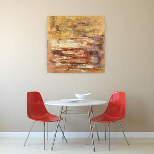 Acrylbild handgemalt Ein Leben zu zweit Braun - Massivholz - Textil - 80 x 80 x 4 cm