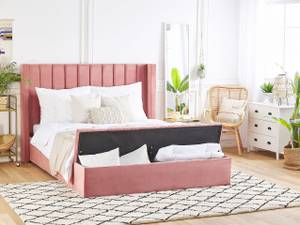 Lit double NOYERS Rose foncé - Largeur : 190 cm