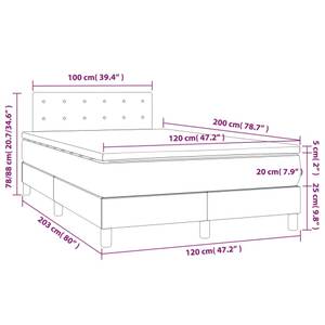 Boxspringbett 3017268-20 Dunkelgrau - 120 x 203 cm