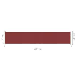 Auvent latéral 3016425-4 Rouge - Métal - Textile - 600 x 117 x 1 cm