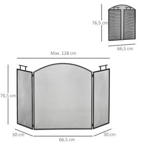 Kaminschirm 820-243 Braun - Metall - 2 x 77 x 128 cm