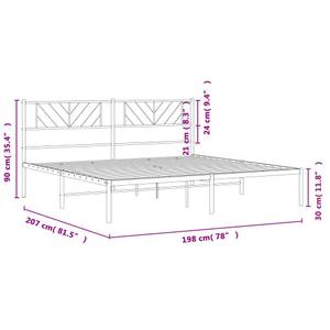 Metall Bettgestell 3032043-2 Schwarz - 198 x 207 cm