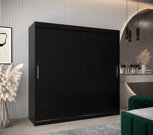 SCHWEBETÜRENSCHRANK TOKYO Schwarz - Breite: 200 cm