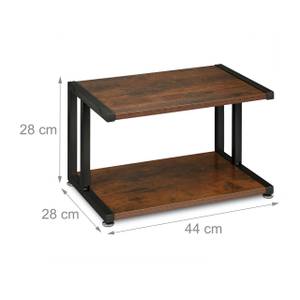 Support d'imprimante design industriel Noir - Marron - Bois manufacturé - Métal - 44 x 28 x 28 cm