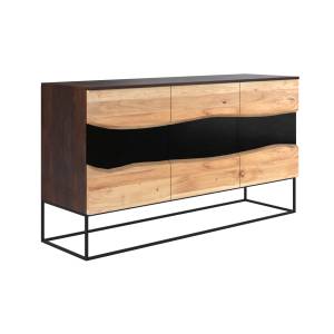 Buffet Alabama Noir - Bois massif - 150 x 82 x 45 cm