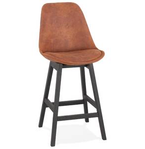 Tabouret De Bar ASPEN Noir - Marron - Chêne foncé