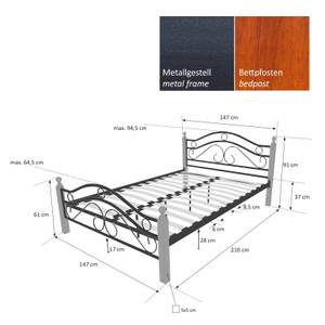 Lit métal 600 Marron foncé