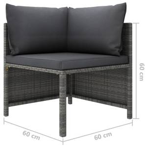 Salon de jardin (lot de 10) 3009676-2 Gris - Métal - Polyrotin - 60 x 60 x 60 cm