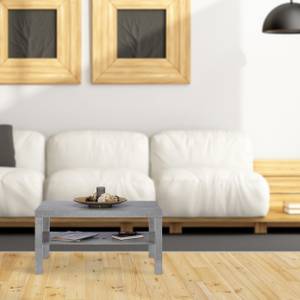 Table basse étagère grise effet béton Gris - Bois manufacturé - 90 x 45 x 55 cm