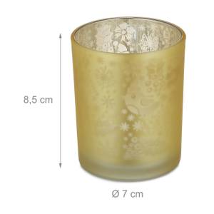 Teelichtgläser gold im 12er Set Gold - Silber - Glas - 7 x 9 x 7 cm