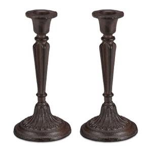 2x Bougeoir décoratif vintage Noir - Marron foncé