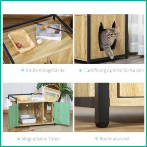 Katzentoilett mit Griff D31-053GY Braun - Holzwerkstoff - 51 x 54 x 83 cm