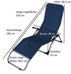 Gesundheitsliege SYLT Blau - Grau - Metall - 58 x 95 x 185 cm