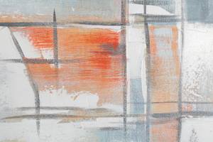 Bild handgemalt Abstrakte Leichtigkeit Grau - Massivholz - Textil - 60 x 90 x 4 cm