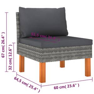 Garten-Sofa-Set (9-teilig) 3009634-16 Grau