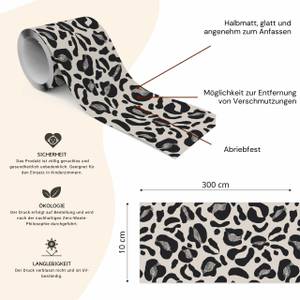 Tapetenbordüre Abstrakt Leopardenmuster Beige - Schwarz - Grau - Papier - Textil - 10 x 300 x 300 cm