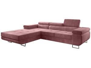 Ecksofa SOLAM Pink - Bettkasten links - Mit Bettkasten