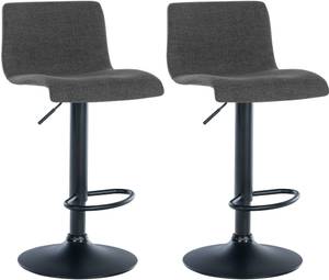 Tabouret de bar Branford Lot de 2 Gris lava - Textile