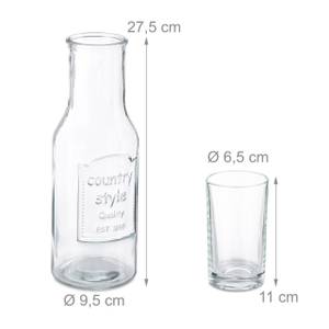 Carafe à eau avec verres Verre - 10 x 28 x 10 cm