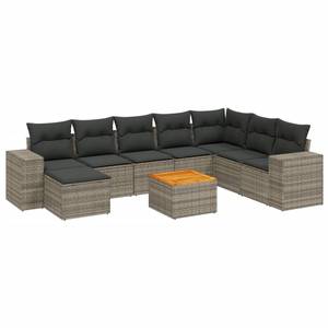 Gartensitzgruppe K3871(9-tlg) Grau - Massivholz - 69 x 62 x 62 cm