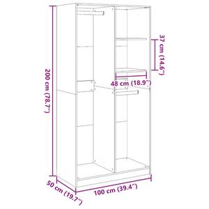 Kleiderschrank 298537-4 Weiß - Breite: 100 cm