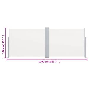 Auvent latéral 3000267-2 Blanc - Textile - 1000 x 140 x 1 cm