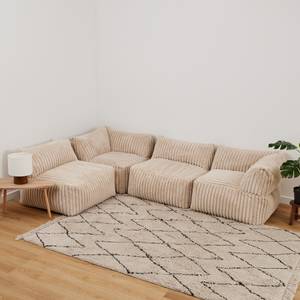 Sitzsack Ecksofa Tetra Modular, 4-tlg Beige - Kunststoff - 88 x 65 x 88 cm