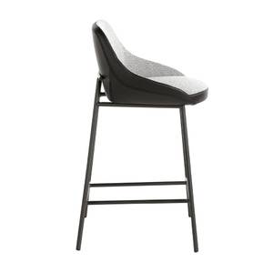 Tabouret en tissu avec pieds en acier Gris - Cuir synthétique - Textile - 51 x 90 x 50 cm