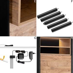 Regale LOFTY TV/HiFi-Einlage Schwarz - Braun - Eiche Dekor