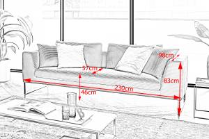 Sofa ARIAN Cord Metallkufe chrom Braun - Breite: 230 cm