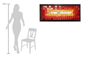 Tableau 3D Danse des flammes Rouge - Blanc - Matière plastique - En partie en bois massif - 140 x 60 x 8 cm