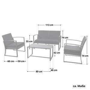 Gartenmöbel-Set LOIS XL 4-teilig Grau - Anzahl Teile im Set: 4