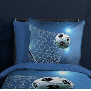 Kinderbettwäsche Fußball Dreams Blau - Textil - 135 x 200 x 1 cm