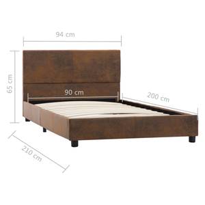 Cadre de lit 299305 Marron - Bois manufacturé - Cuir synthétique - 94 x 65 x 210 cm