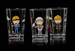 Kindergläser Berufe Jungen 6er Set Glas - 7 x 10 x 7 cm