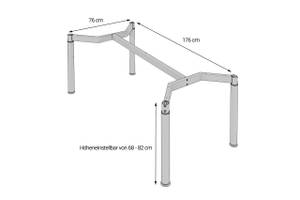 höhenverstellbarer Konferenztisch Schwarz - Breite: 176 cm