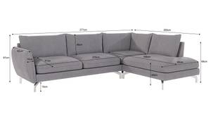 Ecksofa Avanti, 6-Sitzer Grau - Massivholz - Textil - Holz teilmassiv - 277 x 87 x 200 cm