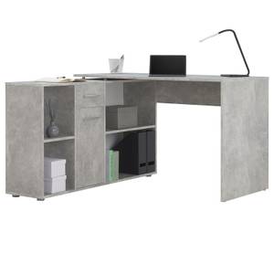 Bureau béton CARMEN Gris - Bois manufacturé - 120 x 75 x 122 cm