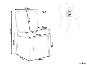 Chaise de salle à manger ADA Noir - Gris foncé - Gris