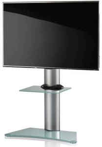 TV-Standfuß Zental Schwarz - Glas - Metall - 80 x 111 x 40 cm