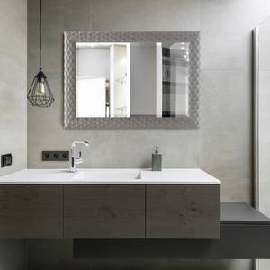 Miroir mural Ocre Argenté / Gris - Gris argenté - 64 x 84 cm