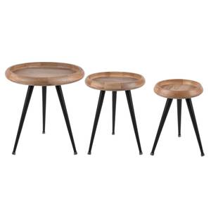 Set de 3 tables d'appoint Marron