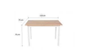 Esstisch Massivholz Birke Weiß Braun - Massivholz - Holzart/Dekor - 75 x 75 x 110 cm