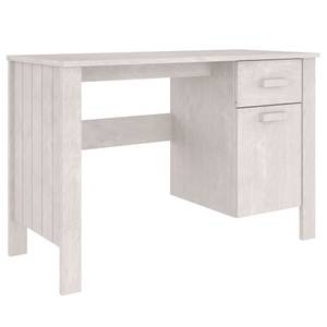 Bureau 3015246 Blanc - Bois manufacturé - Bois massif - Bois/Imitation - 113 x 75 x 50 cm