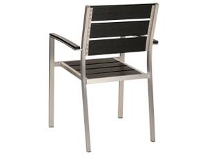 Chaise de jardin VERNIO Noir - Argenté